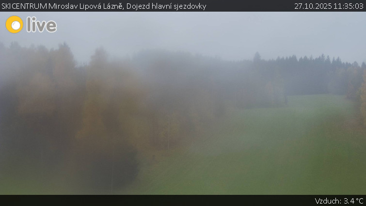 SKICENTRUM Miroslav Lipová Lázně - Dojezd hlavní sjezdovky - 27.10.2025 v 11:35 SKICENTRUM Miroslav Lipová Lázně - Dojezd hlavní sjezdovky - 27.10.2025 v 11:35