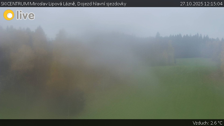 SKICENTRUM Miroslav Lipová Lázně - Dojezd hlavní sjezdovky - 27.10.2025 v 12:15 SKICENTRUM Miroslav Lipová Lázně - Dojezd hlavní sjezdovky - 27.10.2025 v 12:15