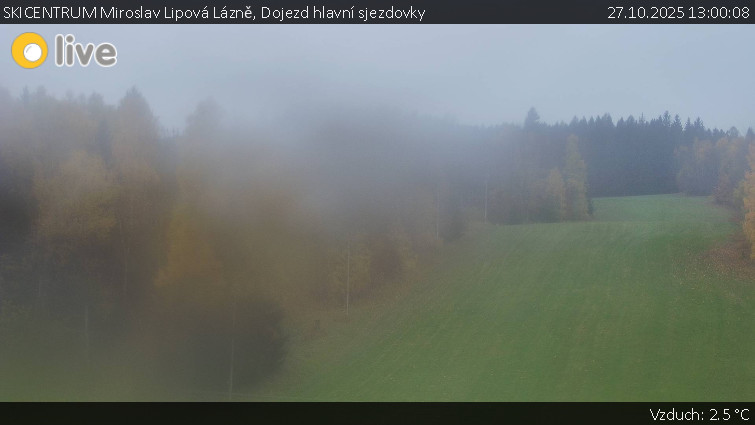 SKICENTRUM Miroslav Lipová Lázně - Dojezd hlavní sjezdovky - 27.10.2025 v 13:00 SKICENTRUM Miroslav Lipová Lázně - Dojezd hlavní sjezdovky - 27.10.2025 v 13:00