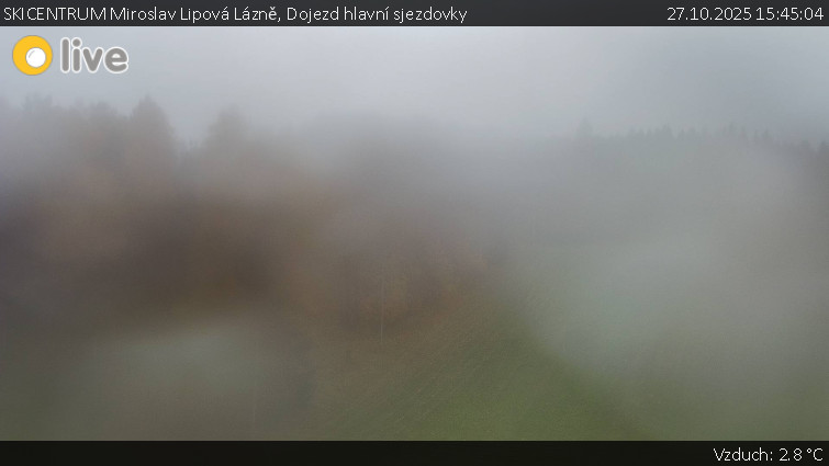 SKICENTRUM Miroslav Lipová Lázně - Dojezd hlavní sjezdovky - 27.10.2025 v 15:45 SKICENTRUM Miroslav Lipová Lázně - Dojezd hlavní sjezdovky - 27.10.2025 v 15:45