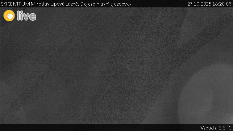 SKICENTRUM Miroslav Lipová Lázně - Dojezd hlavní sjezdovky - 27.10.2025 v 18:20 SKICENTRUM Miroslav Lipová Lázně - Dojezd hlavní sjezdovky - 27.10.2025 v 18:20