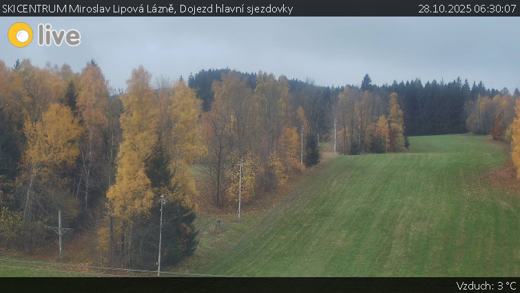 SKICENTRUM Miroslav Lipová Lázně - Dojezd hlavní sjezdovky - 28.10.2025 v 06:30 SKICENTRUM Miroslav Lipová Lázně - Dojezd hlavní sjezdovky - 28.10.2025 v 06:30