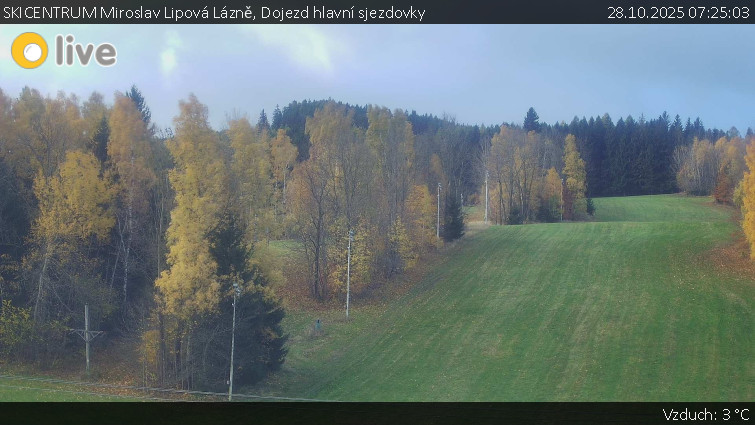 SKICENTRUM Miroslav Lipová Lázně - Dojezd hlavní sjezdovky - 28.10.2025 v 07:25 SKICENTRUM Miroslav Lipová Lázně - Dojezd hlavní sjezdovky - 28.10.2025 v 07:25