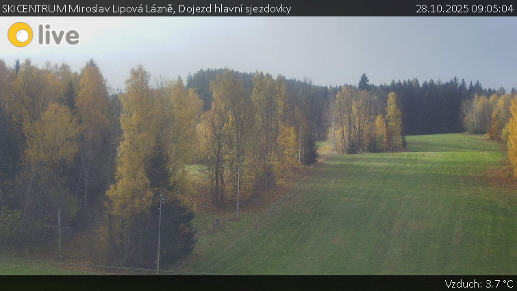 SKICENTRUM Miroslav Lipová Lázně - Dojezd hlavní sjezdovky - 28.10.2025 v 09:05 SKICENTRUM Miroslav Lipová Lázně - Dojezd hlavní sjezdovky - 28.10.2025 v 09:05