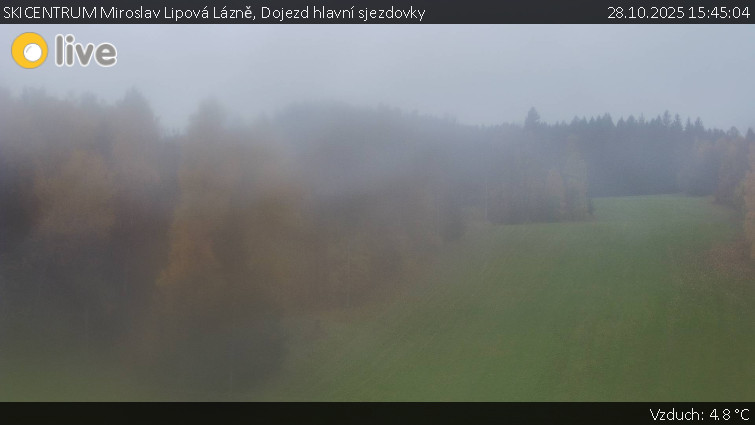 SKICENTRUM Miroslav Lipová Lázně - Dojezd hlavní sjezdovky - 28.10.2025 v 15:45 SKICENTRUM Miroslav Lipová Lázně - Dojezd hlavní sjezdovky - 28.10.2025 v 15:45