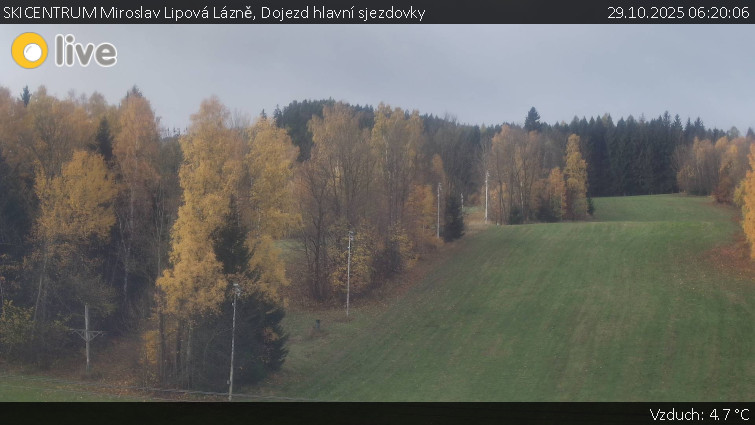 SKICENTRUM Miroslav Lipová Lázně - Dojezd hlavní sjezdovky - 29.10.2025 v 06:20 SKICENTRUM Miroslav Lipová Lázně - Dojezd hlavní sjezdovky - 29.10.2025 v 06:20