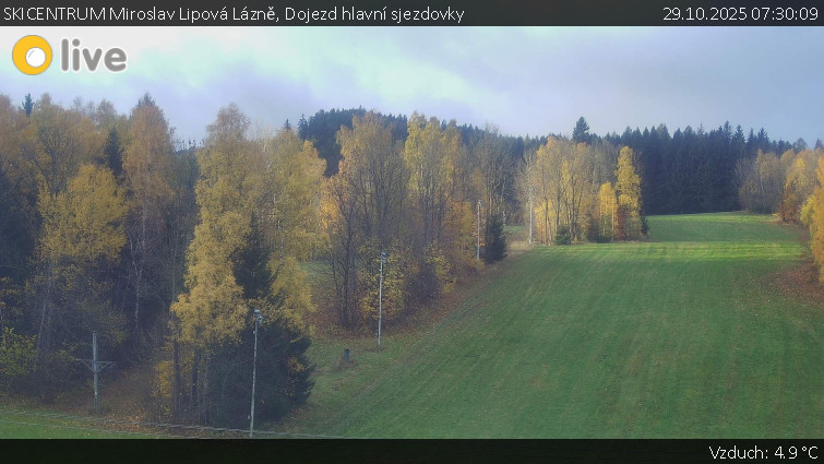 SKICENTRUM Miroslav Lipová Lázně - Dojezd hlavní sjezdovky - 29.10.2025 v 07:30 SKICENTRUM Miroslav Lipová Lázně - Dojezd hlavní sjezdovky - 29.10.2025 v 07:30