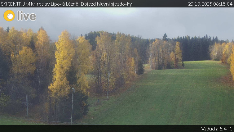 SKICENTRUM Miroslav Lipová Lázně - Dojezd hlavní sjezdovky - 29.10.2025 v 08:15 SKICENTRUM Miroslav Lipová Lázně - Dojezd hlavní sjezdovky - 29.10.2025 v 08:15