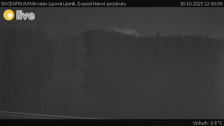 SKICENTRUM Miroslav Lipová Lázně - Dojezd hlavní sjezdovky - 30.10.2025 v 22:30 SKICENTRUM Miroslav Lipová Lázně - Dojezd hlavní sjezdovky - 30.10.2025 v 22:30