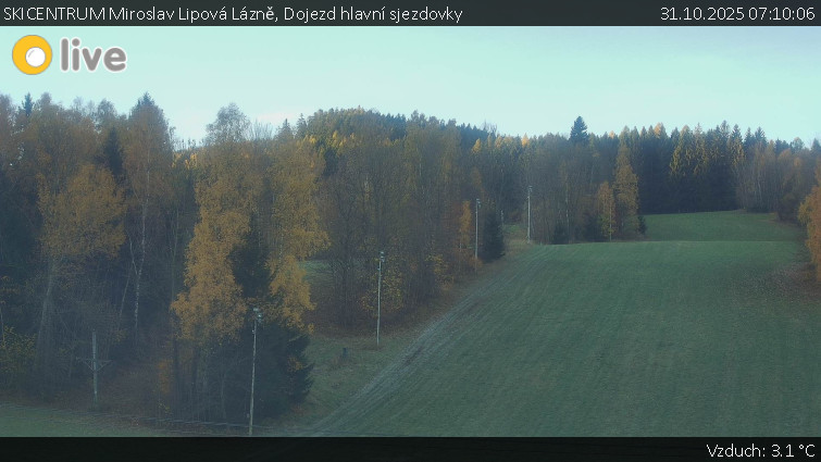 SKICENTRUM Miroslav Lipová Lázně - Dojezd hlavní sjezdovky - 31.10.2025 v 07:10 SKICENTRUM Miroslav Lipová Lázně - Dojezd hlavní sjezdovky - 31.10.2025 v 07:10