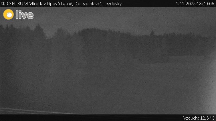 SKICENTRUM Miroslav Lipová Lázně - Dojezd hlavní sjezdovky - 1.11.2025 v 18:40 SKICENTRUM Miroslav Lipová Lázně - Dojezd hlavní sjezdovky - 1.11.2025 v 18:40