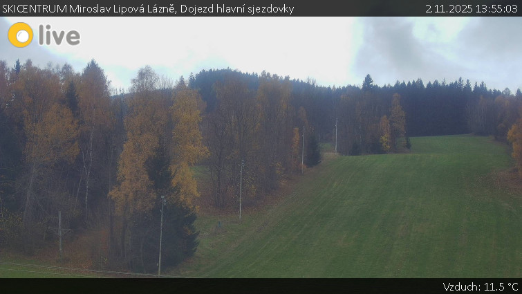 SKICENTRUM Miroslav Lipová Lázně - Dojezd hlavní sjezdovky - 2.11.2025 v 13:55 SKICENTRUM Miroslav Lipová Lázně - Dojezd hlavní sjezdovky - 2.11.2025 v 13:55
