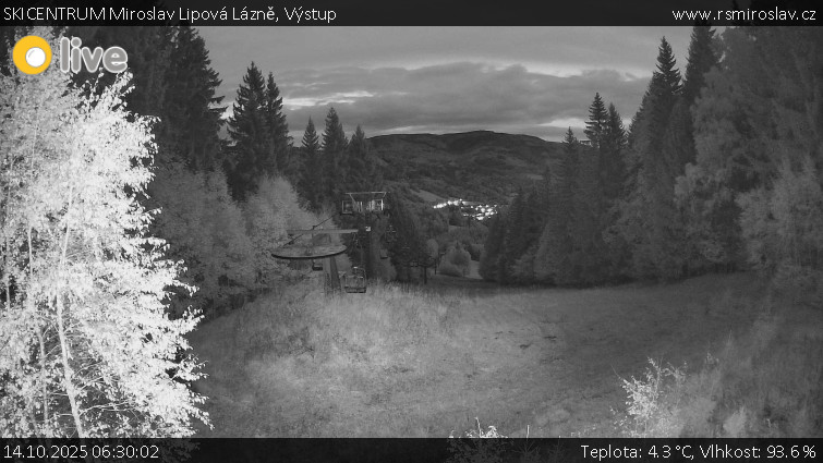 SKICENTRUM Miroslav Lipová Lázně - Výstupní stanice lanové dráhy - 14.10.2025 v 06:30 SKICENTRUM Miroslav Lipová Lázně - Výstupní stanice lanové dráhy - 14.10.2025 v 06:30