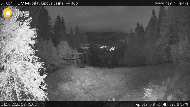 SKICENTRUM Miroslav Lipová Lázně - Výstupní stanice lanové dráhy - 14.10.2025 v 18:45 SKICENTRUM Miroslav Lipová Lázně - Výstupní stanice lanové dráhy - 14.10.2025 v 18:45