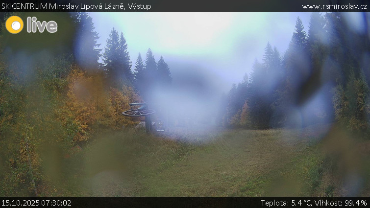SKICENTRUM Miroslav Lipová Lázně - Výstupní stanice lanové dráhy - 15.10.2025 v 07:30 SKICENTRUM Miroslav Lipová Lázně - Výstupní stanice lanové dráhy - 15.10.2025 v 07:30