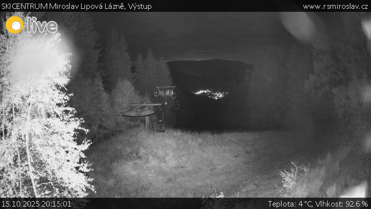SKICENTRUM Miroslav Lipová Lázně - Výstupní stanice lanové dráhy - 15.10.2025 v 20:15 SKICENTRUM Miroslav Lipová Lázně - Výstupní stanice lanové dráhy - 15.10.2025 v 20:15