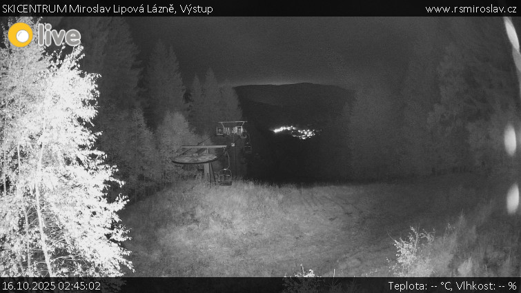 SKICENTRUM Miroslav Lipová Lázně - Výstupní stanice lanové dráhy - 16.10.2025 v 02:45 SKICENTRUM Miroslav Lipová Lázně - Výstupní stanice lanové dráhy - 16.10.2025 v 02:45