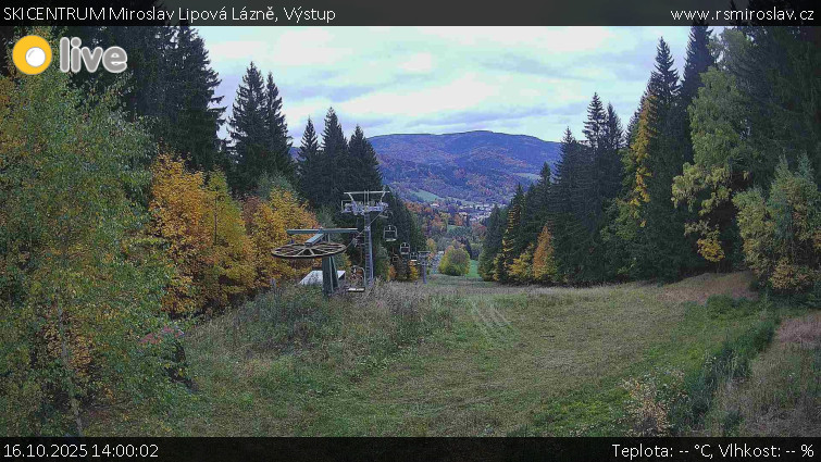 SKICENTRUM Miroslav Lipová Lázně - Výstupní stanice lanové dráhy - 16.10.2025 v 14:00 SKICENTRUM Miroslav Lipová Lázně - Výstupní stanice lanové dráhy - 16.10.2025 v 14:00