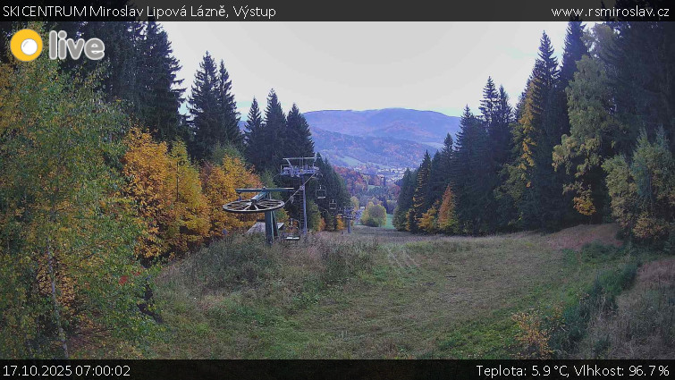 SKICENTRUM Miroslav Lipová Lázně - Výstupní stanice lanové dráhy - 17.10.2025 v 07:00 SKICENTRUM Miroslav Lipová Lázně - Výstupní stanice lanové dráhy - 17.10.2025 v 07:00