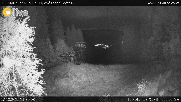 SKICENTRUM Miroslav Lipová Lázně - Výstupní stanice lanové dráhy - 17.10.2025 v 21:30 SKICENTRUM Miroslav Lipová Lázně - Výstupní stanice lanové dráhy - 17.10.2025 v 21:30
