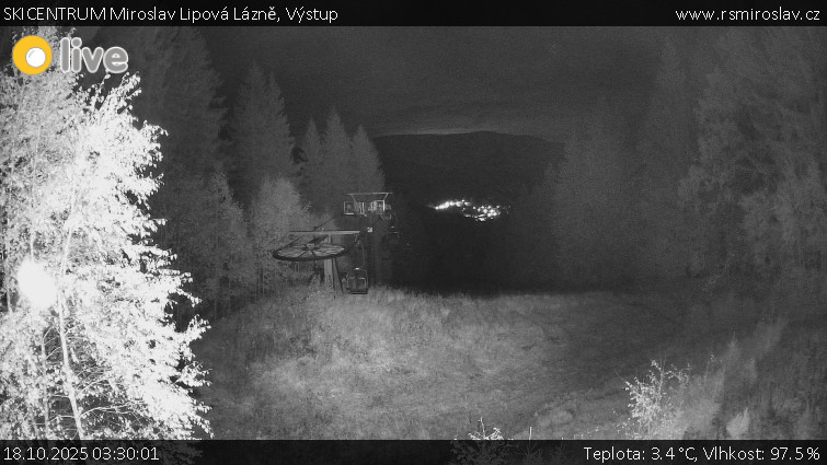 SKICENTRUM Miroslav Lipová Lázně - Výstupní stanice lanové dráhy - 18.10.2025 v 03:30 SKICENTRUM Miroslav Lipová Lázně - Výstupní stanice lanové dráhy - 18.10.2025 v 03:30