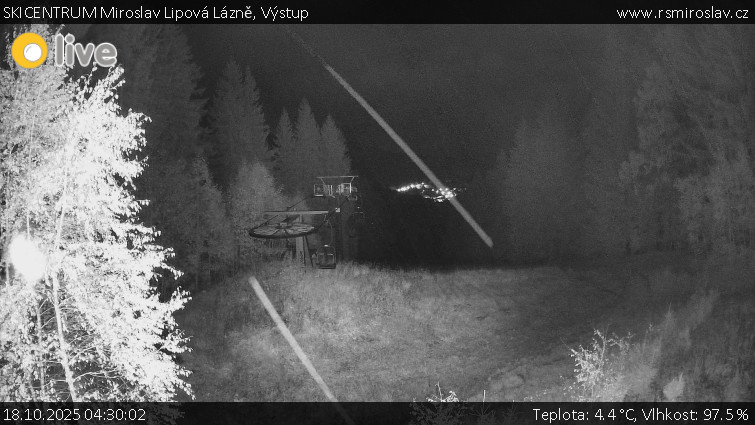 SKICENTRUM Miroslav Lipová Lázně - Výstupní stanice lanové dráhy - 18.10.2025 v 04:30 SKICENTRUM Miroslav Lipová Lázně - Výstupní stanice lanové dráhy - 18.10.2025 v 04:30