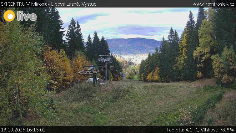 SKICENTRUM Miroslav Lipová Lázně - Výstupní stanice lanové dráhy - 18.10.2025 v 16:15 SKICENTRUM Miroslav Lipová Lázně - Výstupní stanice lanové dráhy - 18.10.2025 v 16:15