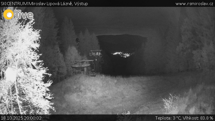 SKICENTRUM Miroslav Lipová Lázně - Výstupní stanice lanové dráhy - 18.10.2025 v 20:00 SKICENTRUM Miroslav Lipová Lázně - Výstupní stanice lanové dráhy - 18.10.2025 v 20:00