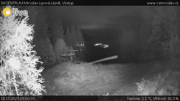 SKICENTRUM Miroslav Lipová Lázně - Výstupní stanice lanové dráhy - 19.10.2025 v 03:00 SKICENTRUM Miroslav Lipová Lázně - Výstupní stanice lanové dráhy - 19.10.2025 v 03:00