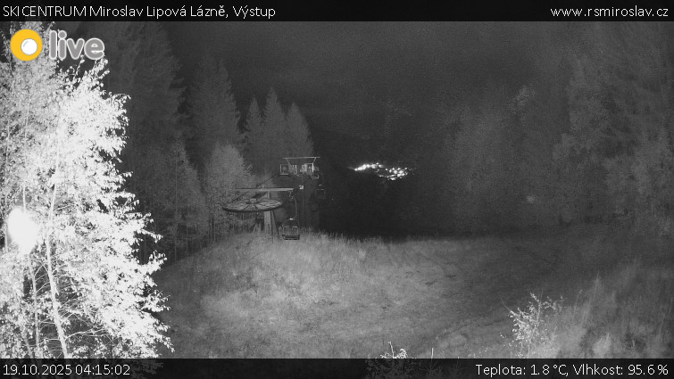 SKICENTRUM Miroslav Lipová Lázně - Výstupní stanice lanové dráhy - 19.10.2025 v 04:15 SKICENTRUM Miroslav Lipová Lázně - Výstupní stanice lanové dráhy - 19.10.2025 v 04:15
