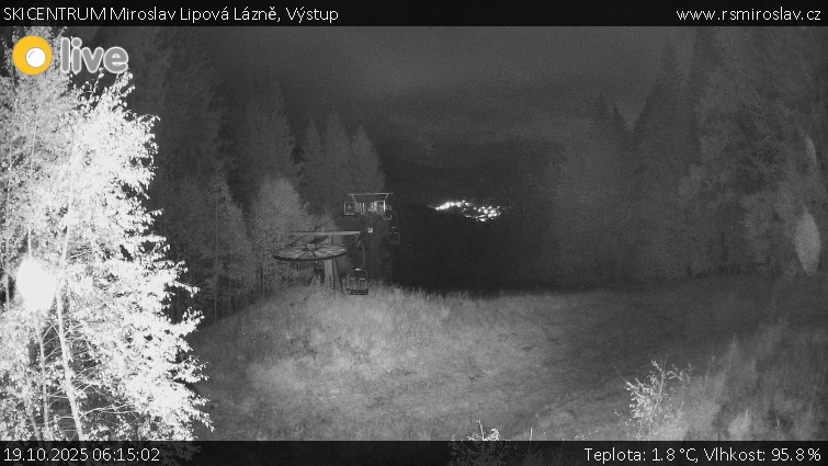 SKICENTRUM Miroslav Lipová Lázně - Výstupní stanice lanové dráhy - 19.10.2025 v 06:15 SKICENTRUM Miroslav Lipová Lázně - Výstupní stanice lanové dráhy - 19.10.2025 v 06:15