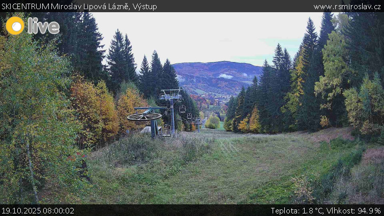 SKICENTRUM Miroslav Lipová Lázně - Výstupní stanice lanové dráhy - 19.10.2025 v 08:00 SKICENTRUM Miroslav Lipová Lázně - Výstupní stanice lanové dráhy - 19.10.2025 v 08:00