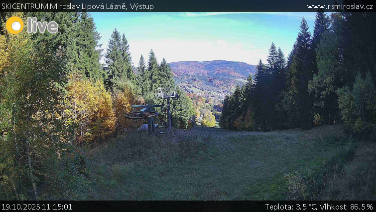 SKICENTRUM Miroslav Lipová Lázně - Výstupní stanice lanové dráhy - 19.10.2025 v 11:15 SKICENTRUM Miroslav Lipová Lázně - Výstupní stanice lanové dráhy - 19.10.2025 v 11:15