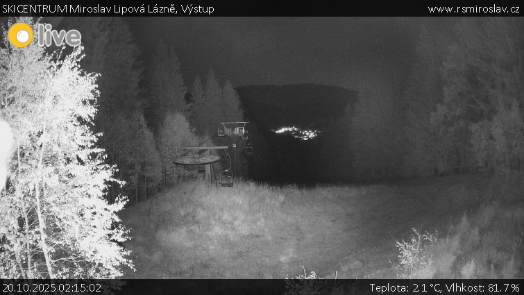 SKICENTRUM Miroslav Lipová Lázně - Výstupní stanice lanové dráhy - 20.10.2025 v 02:15 SKICENTRUM Miroslav Lipová Lázně - Výstupní stanice lanové dráhy - 20.10.2025 v 02:15