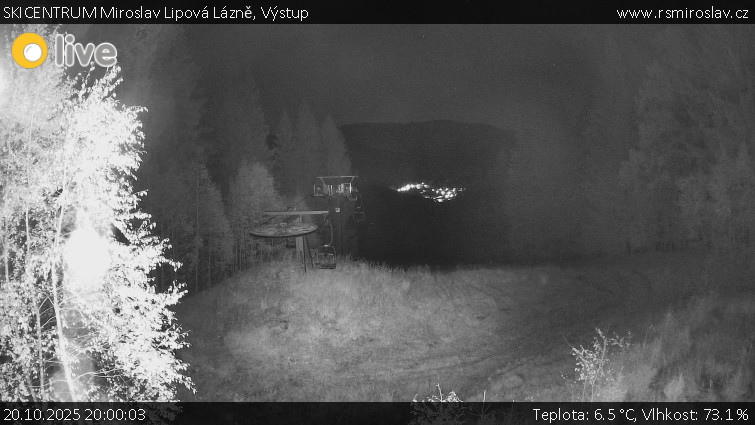 SKICENTRUM Miroslav Lipová Lázně - Výstupní stanice lanové dráhy - 20.10.2025 v 20:00 SKICENTRUM Miroslav Lipová Lázně - Výstupní stanice lanové dráhy - 20.10.2025 v 20:00