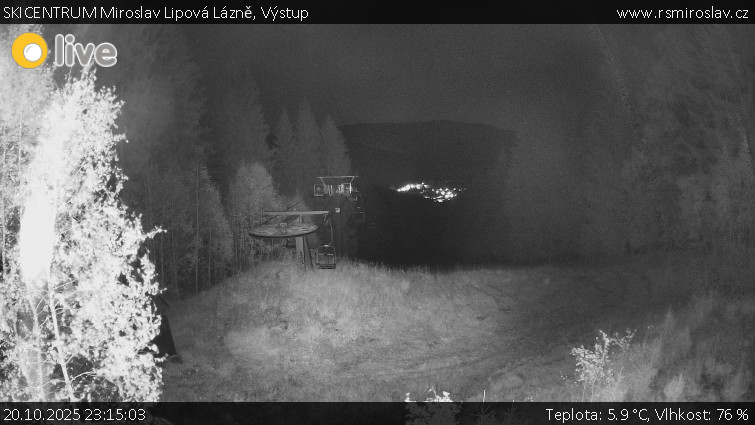 SKICENTRUM Miroslav Lipová Lázně - Výstupní stanice lanové dráhy - 20.10.2025 v 23:15 SKICENTRUM Miroslav Lipová Lázně - Výstupní stanice lanové dráhy - 20.10.2025 v 23:15