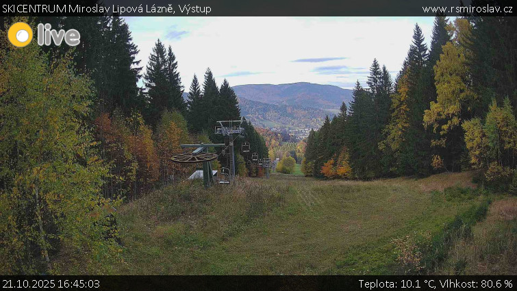 SKICENTRUM Miroslav Lipová Lázně - Výstupní stanice lanové dráhy - 21.10.2025 v 16:45 SKICENTRUM Miroslav Lipová Lázně - Výstupní stanice lanové dráhy - 21.10.2025 v 16:45