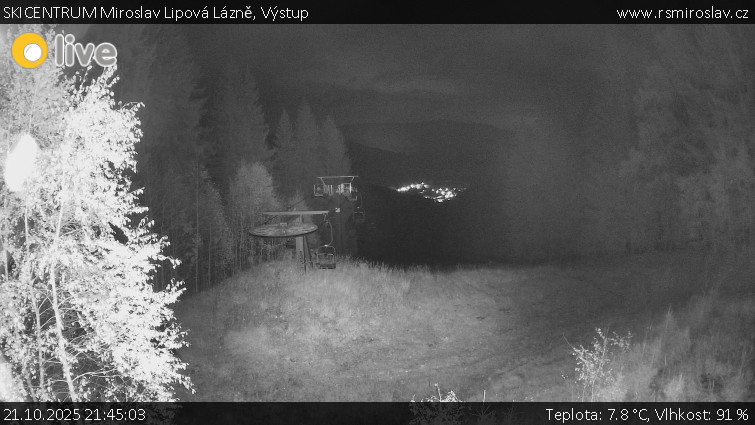 SKICENTRUM Miroslav Lipová Lázně - Výstupní stanice lanové dráhy - 21.10.2025 v 21:45 SKICENTRUM Miroslav Lipová Lázně - Výstupní stanice lanové dráhy - 21.10.2025 v 21:45