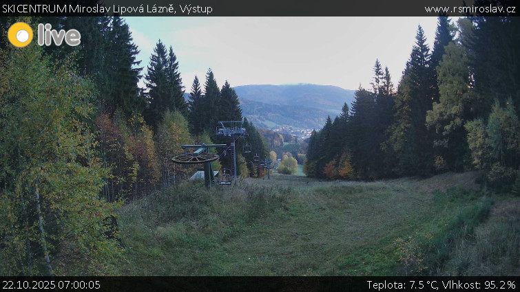 SKICENTRUM Miroslav Lipová Lázně - Výstupní stanice lanové dráhy - 22.10.2025 v 07:00 SKICENTRUM Miroslav Lipová Lázně - Výstupní stanice lanové dráhy - 22.10.2025 v 07:00