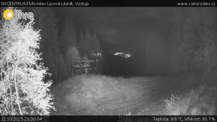SKICENTRUM Miroslav Lipová Lázně - Výstupní stanice lanové dráhy - 22.10.2025 v 23:30 SKICENTRUM Miroslav Lipová Lázně - Výstupní stanice lanové dráhy - 22.10.2025 v 23:30