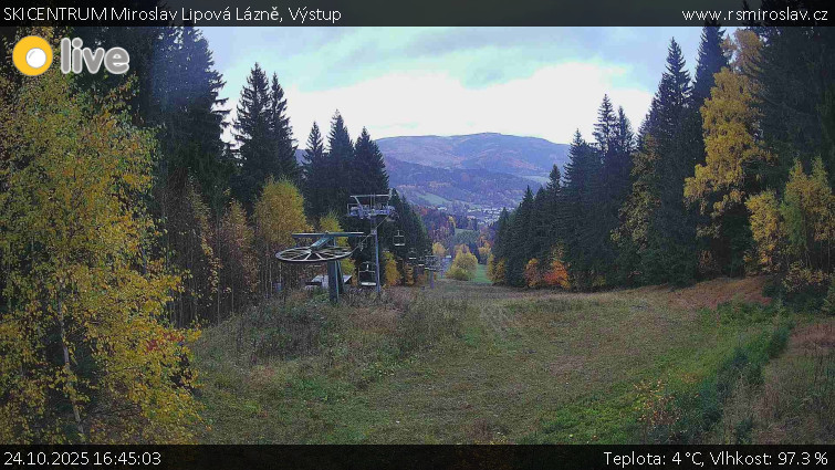 SKICENTRUM Miroslav Lipová Lázně - Výstupní stanice lanové dráhy - 24.10.2025 v 16:45 SKICENTRUM Miroslav Lipová Lázně - Výstupní stanice lanové dráhy - 24.10.2025 v 16:45