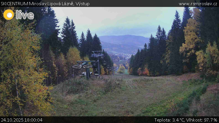 SKICENTRUM Miroslav Lipová Lázně - Výstupní stanice lanové dráhy - 24.10.2025 v 18:00 SKICENTRUM Miroslav Lipová Lázně - Výstupní stanice lanové dráhy - 24.10.2025 v 18:00
