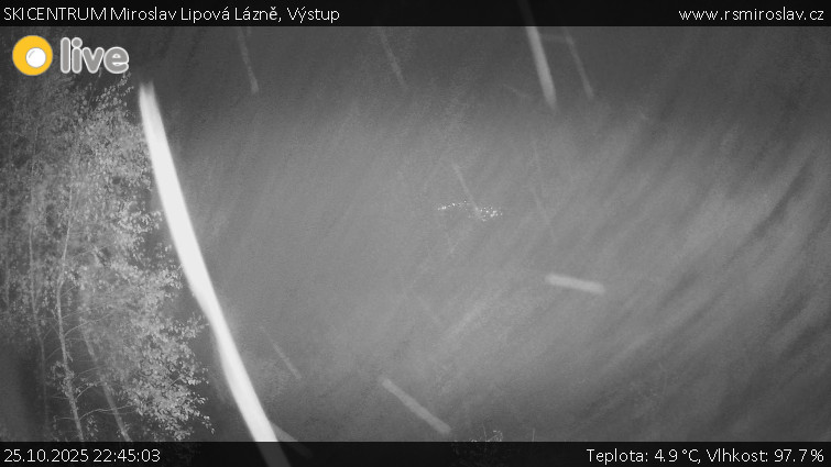 SKICENTRUM Miroslav Lipová Lázně - Výstupní stanice lanové dráhy - 25.10.2025 v 22:45 SKICENTRUM Miroslav Lipová Lázně - Výstupní stanice lanové dráhy - 25.10.2025 v 22:45