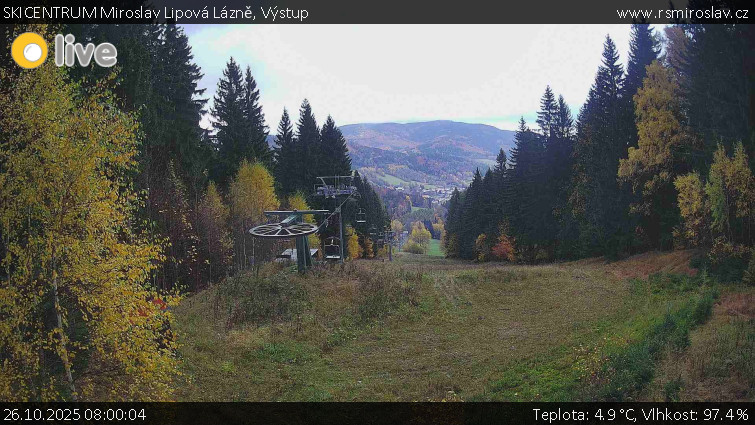 SKICENTRUM Miroslav Lipová Lázně - Výstupní stanice lanové dráhy - 26.10.2025 v 08:00 SKICENTRUM Miroslav Lipová Lázně - Výstupní stanice lanové dráhy - 26.10.2025 v 08:00
