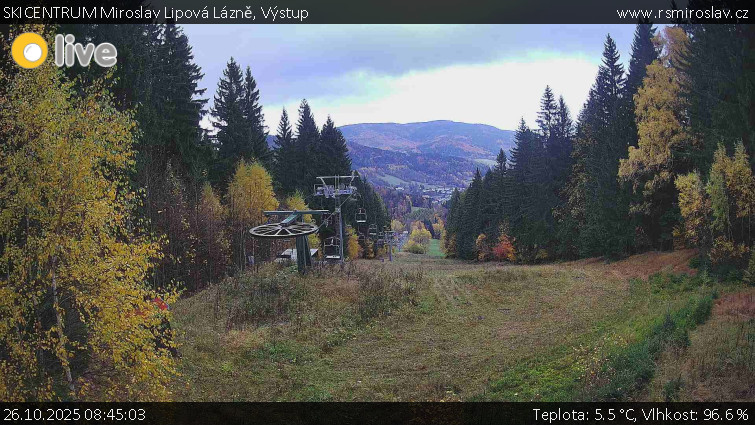 SKICENTRUM Miroslav Lipová Lázně - Výstupní stanice lanové dráhy - 26.10.2025 v 08:45 SKICENTRUM Miroslav Lipová Lázně - Výstupní stanice lanové dráhy - 26.10.2025 v 08:45
