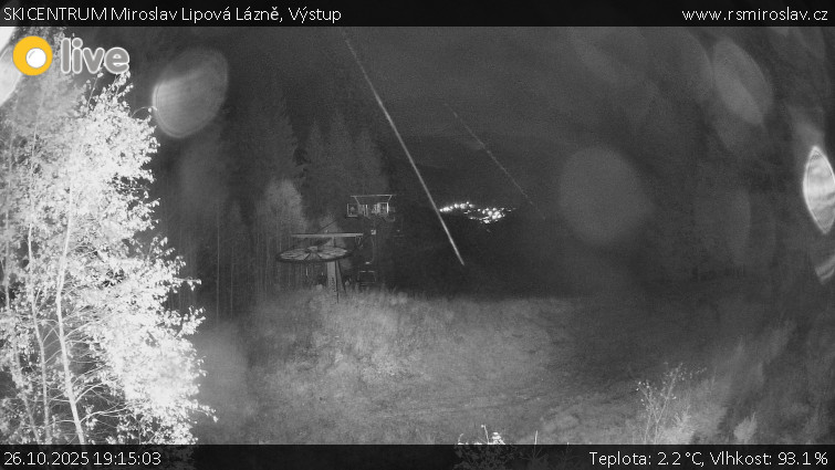 SKICENTRUM Miroslav Lipová Lázně - Výstupní stanice lanové dráhy - 26.10.2025 v 19:15 SKICENTRUM Miroslav Lipová Lázně - Výstupní stanice lanové dráhy - 26.10.2025 v 19:15