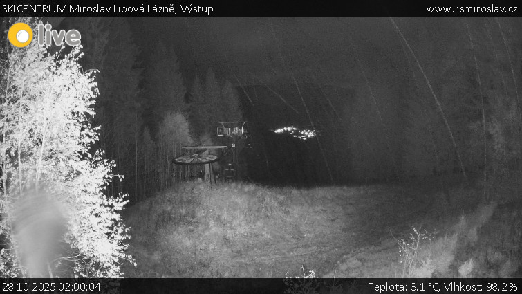 SKICENTRUM Miroslav Lipová Lázně - Výstupní stanice lanové dráhy - 28.10.2025 v 02:00 SKICENTRUM Miroslav Lipová Lázně - Výstupní stanice lanové dráhy - 28.10.2025 v 02:00