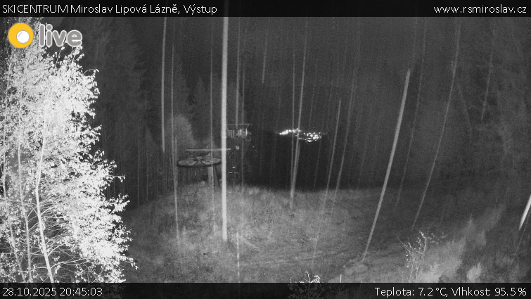 SKICENTRUM Miroslav Lipová Lázně - Výstupní stanice lanové dráhy - 28.10.2025 v 20:45 SKICENTRUM Miroslav Lipová Lázně - Výstupní stanice lanové dráhy - 28.10.2025 v 20:45