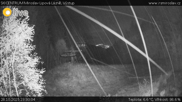 SKICENTRUM Miroslav Lipová Lázně - Výstupní stanice lanové dráhy - 28.10.2025 v 23:30 SKICENTRUM Miroslav Lipová Lázně - Výstupní stanice lanové dráhy - 28.10.2025 v 23:30