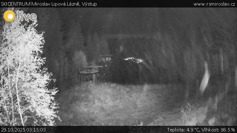 SKICENTRUM Miroslav Lipová Lázně - Výstupní stanice lanové dráhy - 29.10.2025 v 03:15 SKICENTRUM Miroslav Lipová Lázně - Výstupní stanice lanové dráhy - 29.10.2025 v 03:15